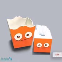 ست سطل و جا دستمال چوبی کودک طرح حیوانات شاخ دار کد A3180