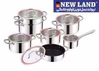 سرویس قابلمه استیل 13 پارچه نیولند مدل 2925 / NEWLAND NL-2925