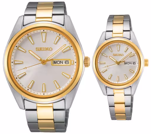 ساعت مچی ست مردانه و زنانه سیکو seiko اورجینال مدل SUR446P1-SUR454P1