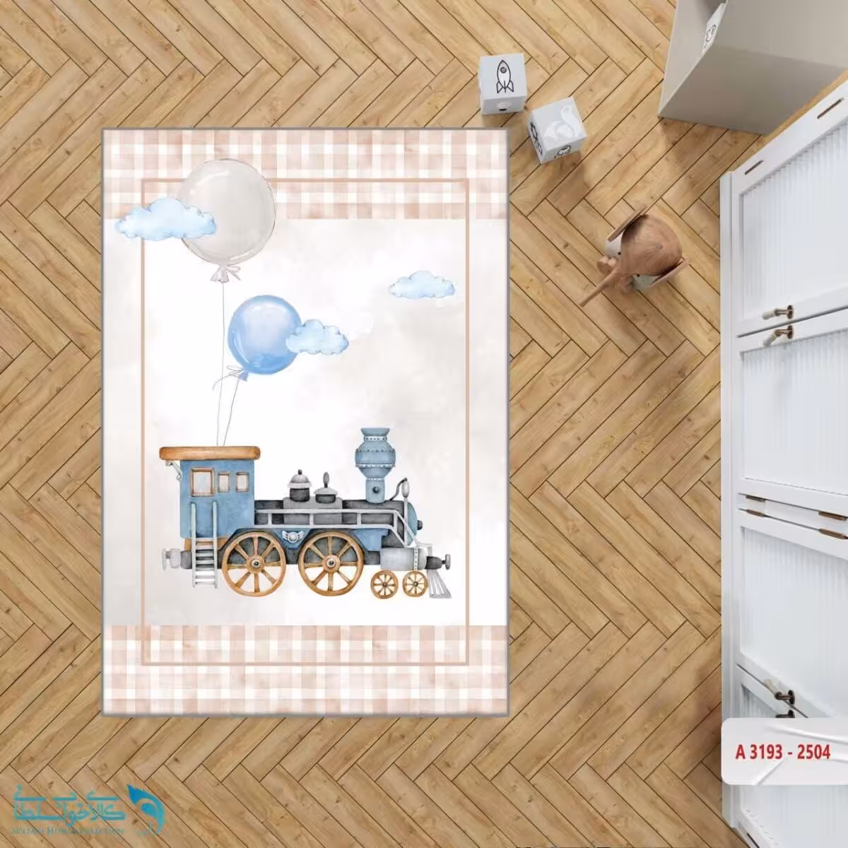 فرشینه اتاق کودک طرح ماشین کلاسیک کد A3193