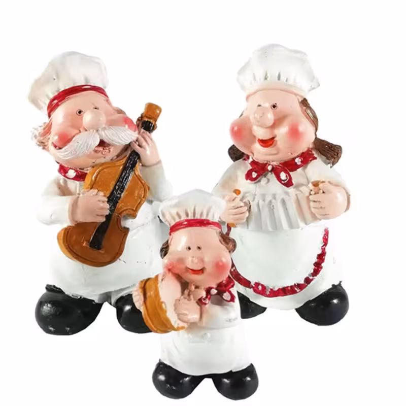 مجسمه  مدل خانواده آشپز مجموعه 3 عددی