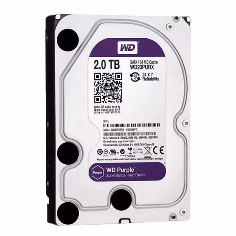 هارد وسترن دیجیتال Purple WD20PURZ ظرفیت 2 ترابایت