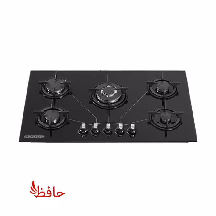 اجاق گاز صفحه ای شیشه ای پنج شعله آژینه مدل کارند
