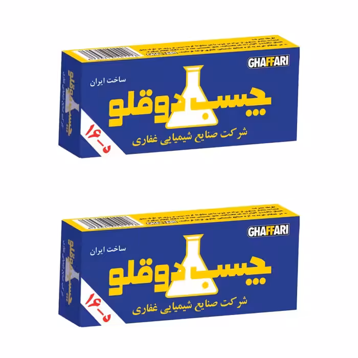 چسب دوقلو غفاری کد 21 وزن 40 گرم بسته دو عددی