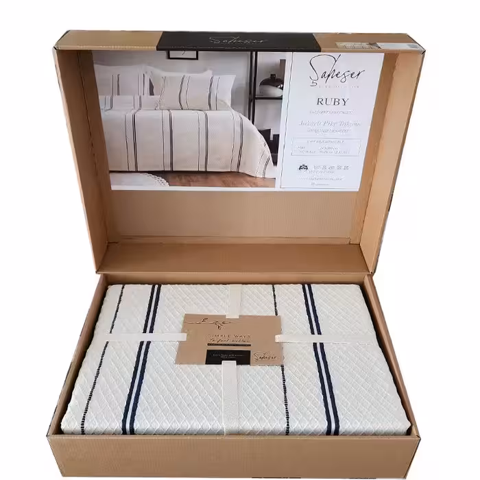 ست پیکه دونفره مدل Ruby برند شاهسر ترک (سه تکه - سرمه ای)