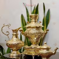 سرویس سماور برنجی 3.5 لیتری قلم دست اعلاء