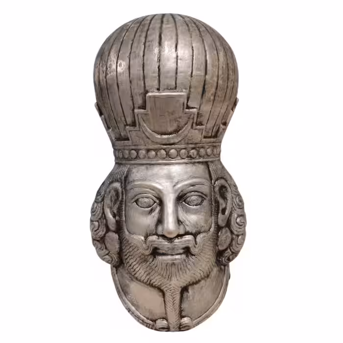 مجسمه شاپور ساسانی مسی ابکاری نقره