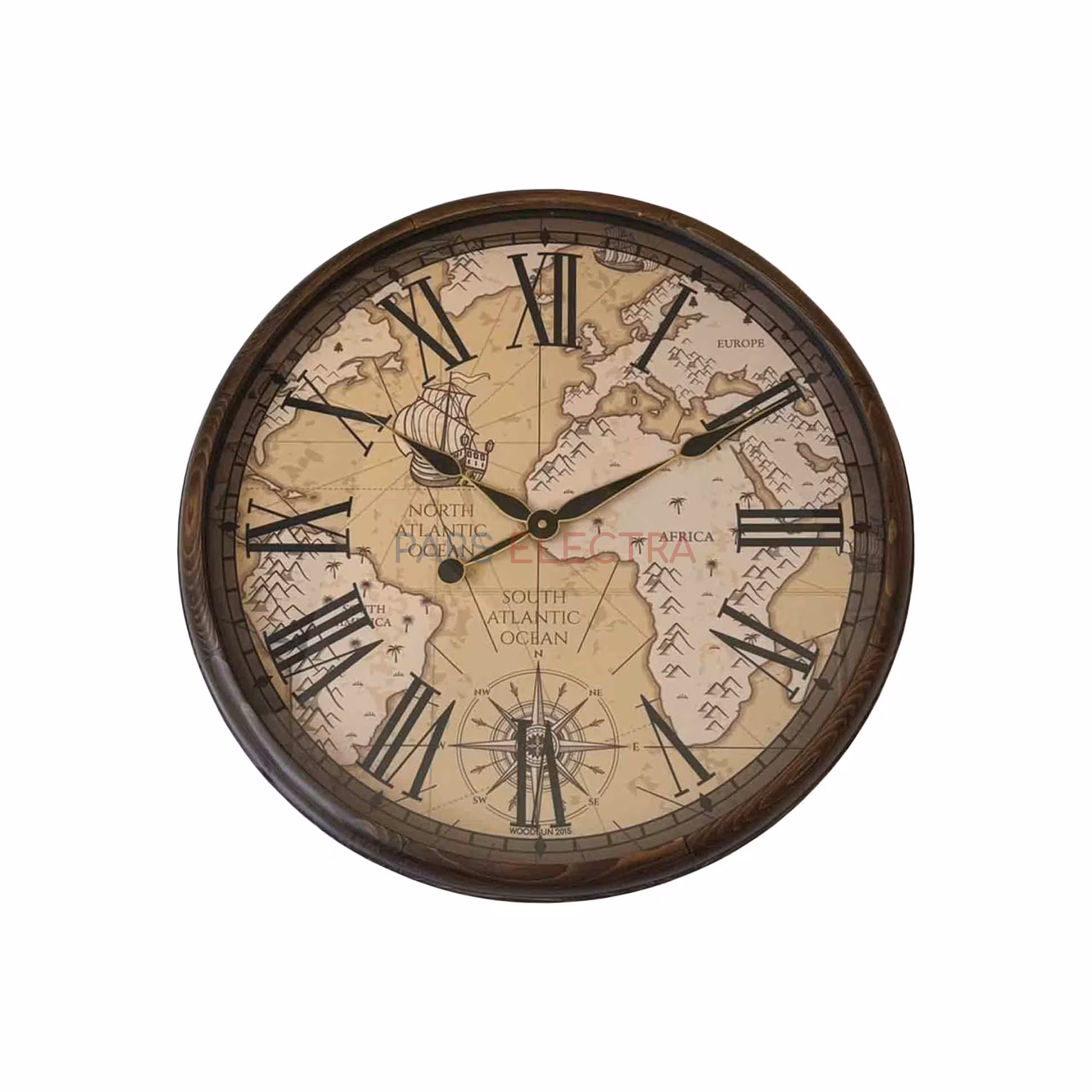 ساعت دیواری چوبی گوتنبرگ (60سانت) (ZA10019)