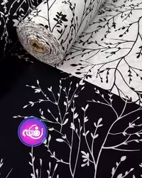پارچه ملحفه کتان، طرح شاخه، با عرض 240 سانتی‌متر