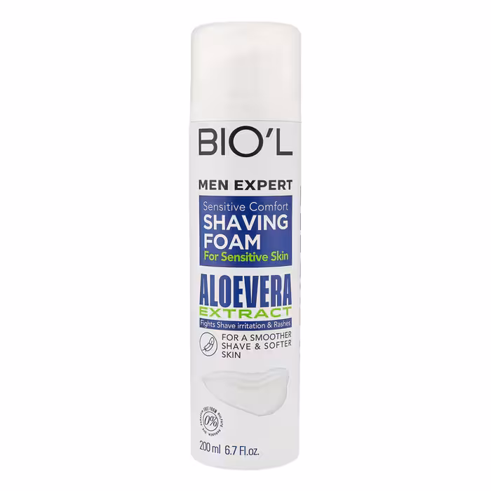 فوم اصلاح آقایان مخصوص پوستهای حساس 200 میلی لیتری بیول