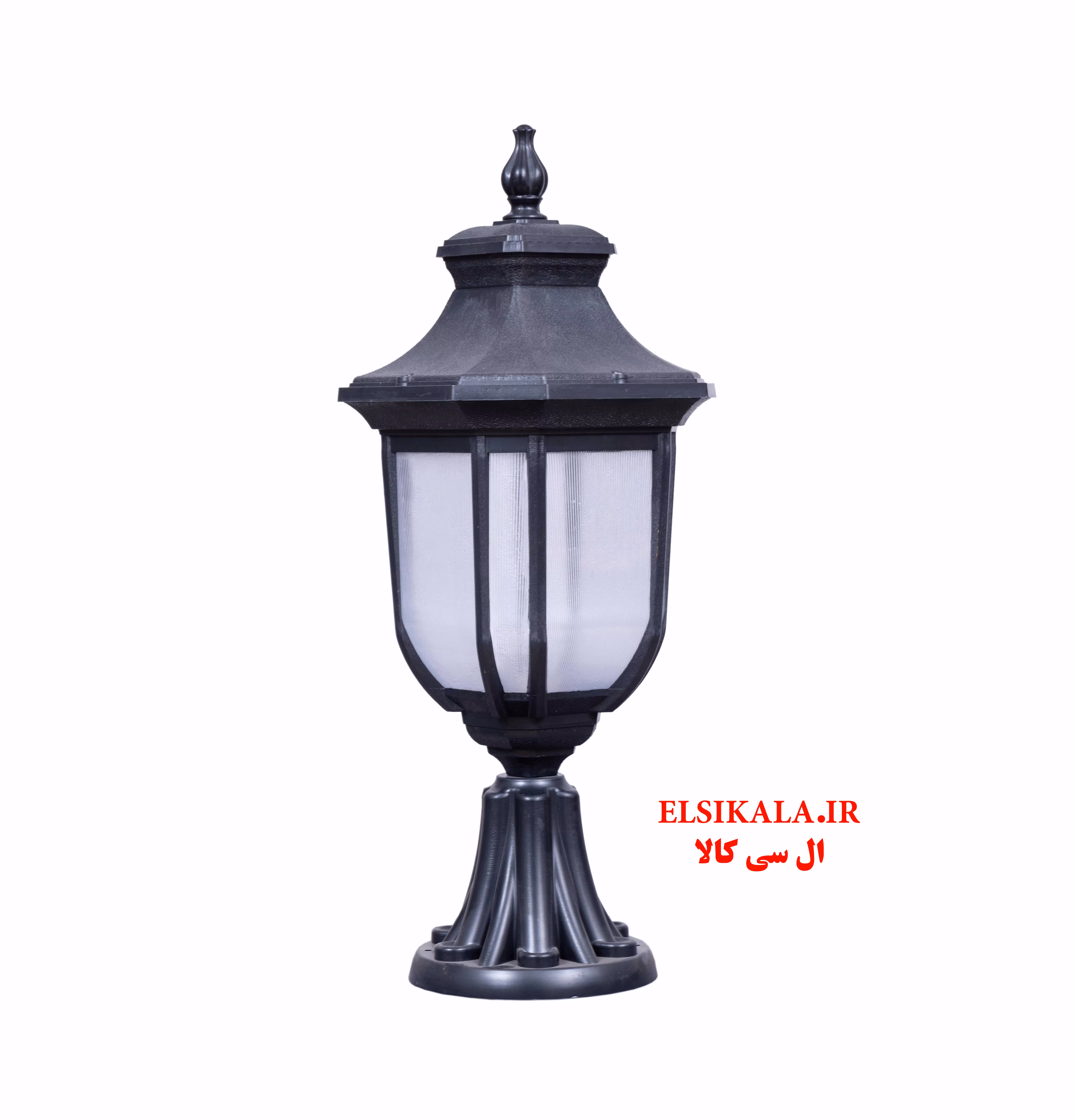 چراغ حیاطی مدل زرین سردری مشکی مسی