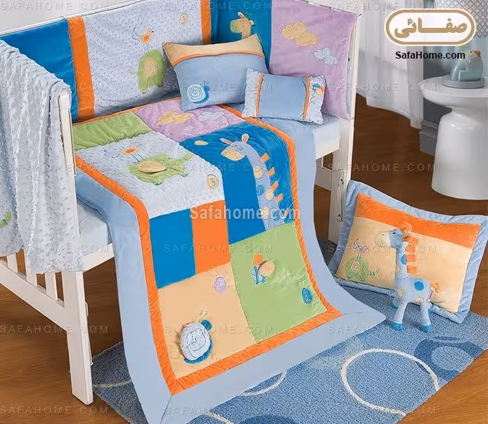 روتختی نوزاد 6 تکه طرح زرافه ستیمو آبی