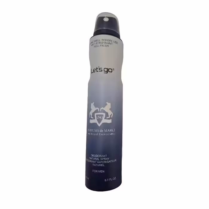 اسپری خوشبو کننده بدن مردانه lets go لتس گو مدل (1743)marley essence حجم 200 میلی لیتر | Let’s Go men’s Body Deodorant Spray Model (1743)marley essence 200 ml
