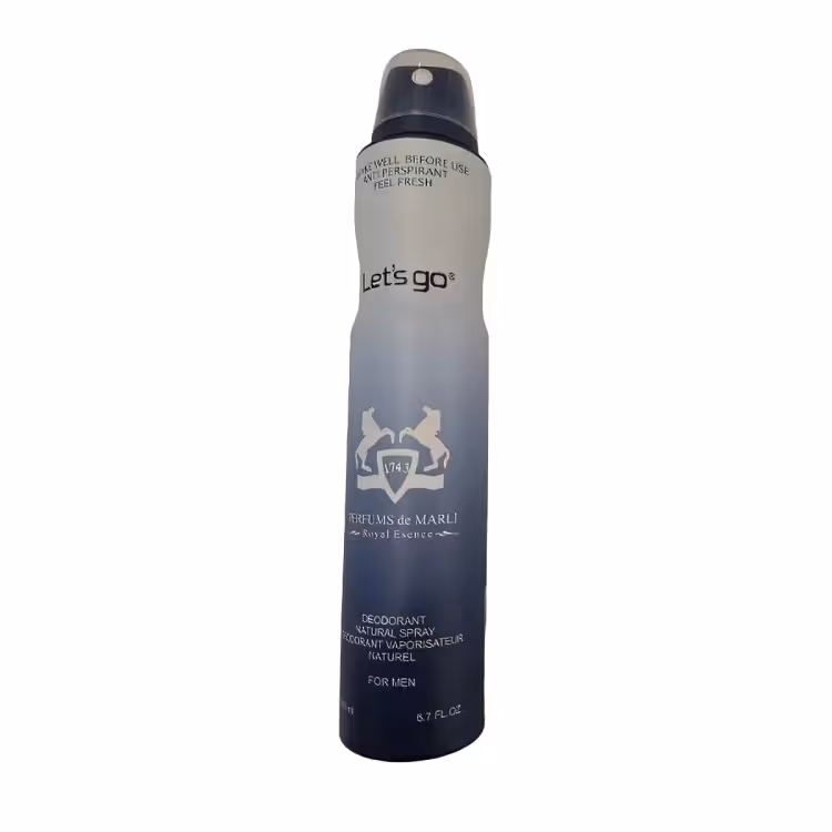 اسپری خوشبو کننده بدن مردانه lets go لتس گو مدل (1743)marley essence حجم 200 میلی لیتر | Let’s Go men’s Body Deodorant Spray Model (1743)marley essence 200 ml