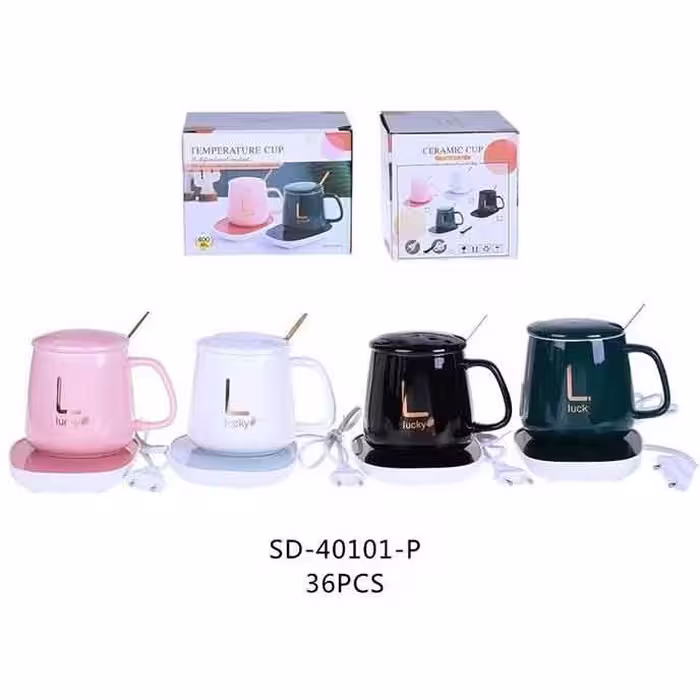 ماگ حرارتی لاکی، مدل TEMPERATURE CUP، ظرفیت 0.4 لیتر، با هیتر برقی
