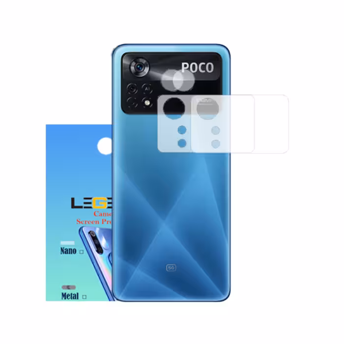 محافظ لنز دوربین لجند مدل نانو گلس مناسب موبایل شیائومی Poco X4 Pro بسته 2 عددی