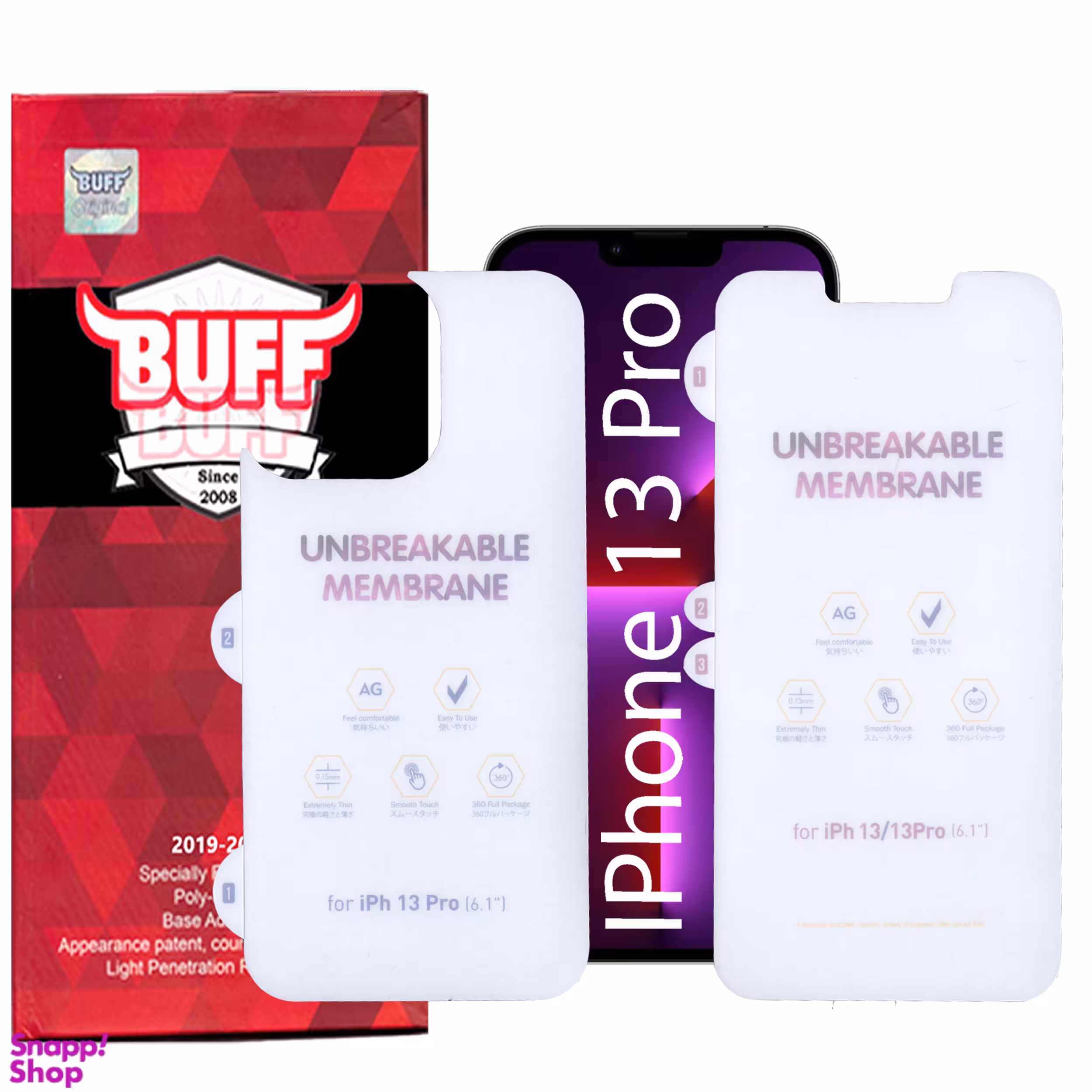 محافظ صفحه نمایش مات بوف مدل Hydrogel-matte مناسب برای گوشی موبایل اپل iphone 13 Pro  به همراه محافظ پشت گوشی