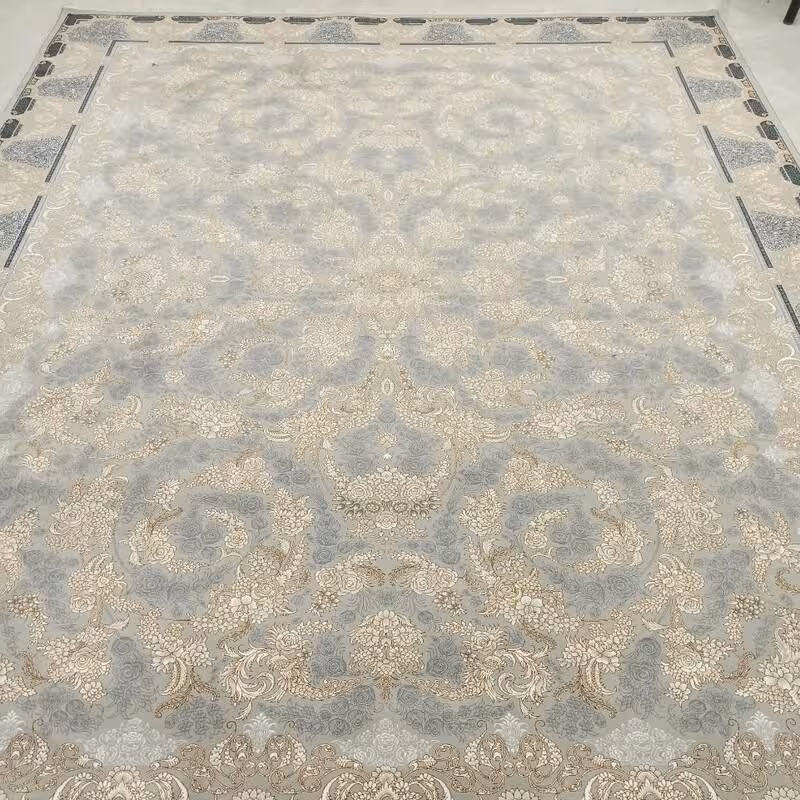 فرش ماشینی700شانه100درصدآکرلیک9متری طرح آترین طوسی(باارسال رایگان)
