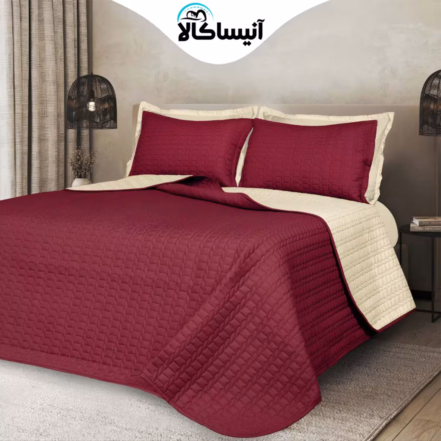 سرویس روتختی دو نفره 6 تکه آیدین مدل گیسو