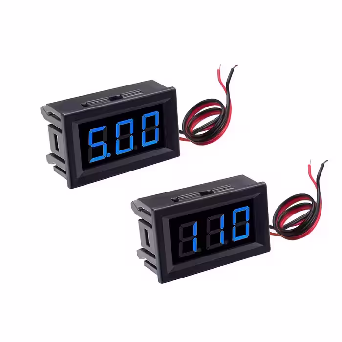 ماژول ولتمتر DC (آبی- 0.56 اینچ) دو سیمه قابدار