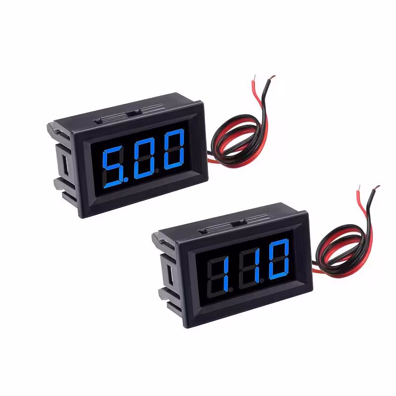 ماژول ولتمتر DC (آبی- 0.56 اینچ) دو سیمه قابدار