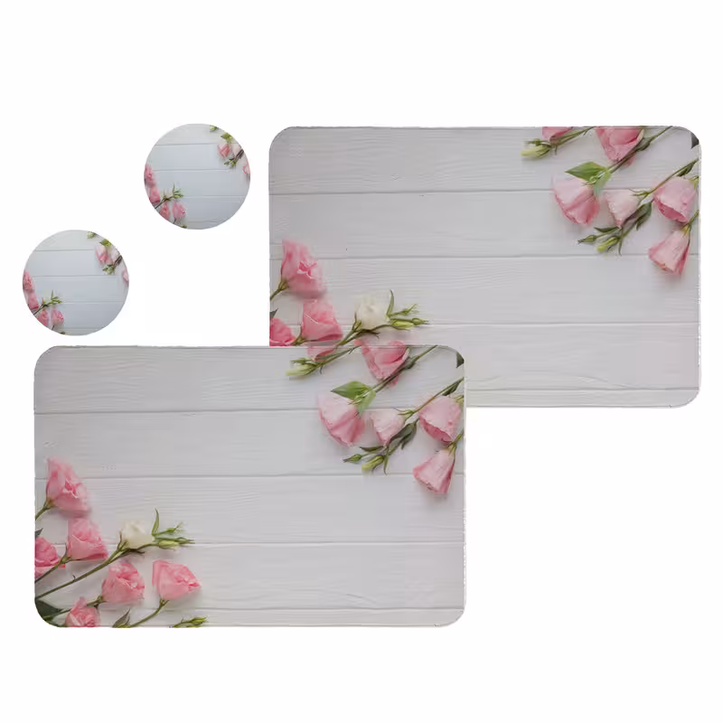 زیربشقابی طرح گل کد 8124 مجموعه 2عددی به همراه زیرلیوانی | کالا مکس