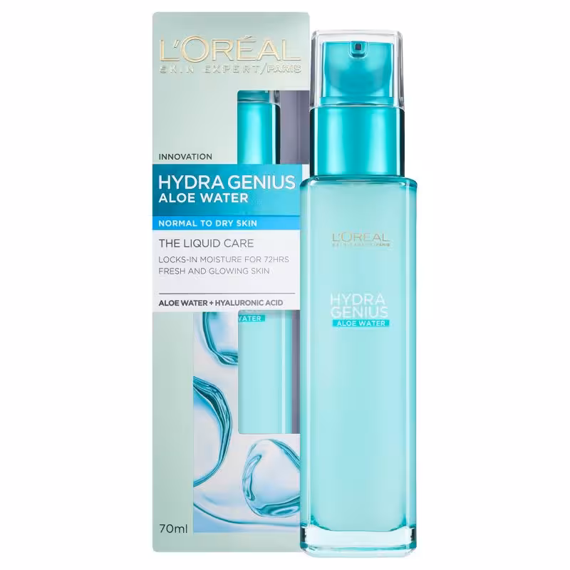 سرم آبرسان و مرطوب کننده پوست لورآل  هیدرا جنیوس پوست خشک 70 میل