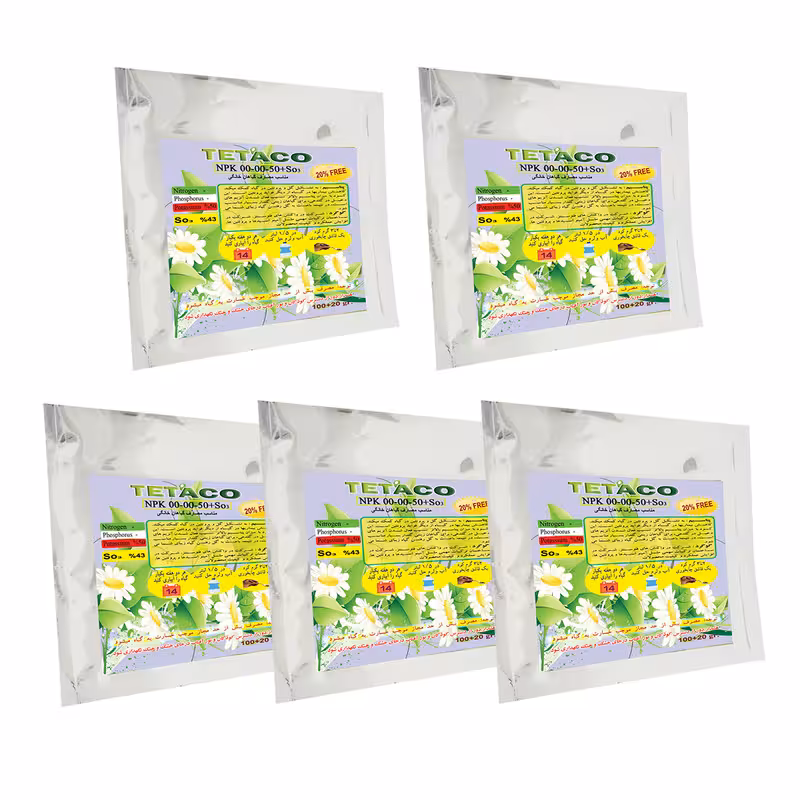 کود سولفات پتاسیم تتاکو مناسب گلدان باغچه وزن 120گرم بسته 5 عددی