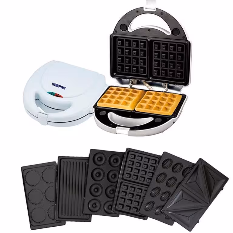 ساندویچ ساز و اسنک ساز 6 کاره جیپاس مدل GST5364 رنگ مشکی و سفید