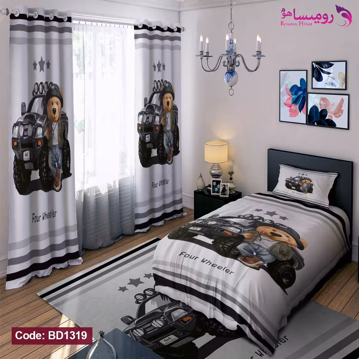 قیمت و خرید روتختی طرح تدی ماشین سوار یک نفره برند دکو کد BD1319
