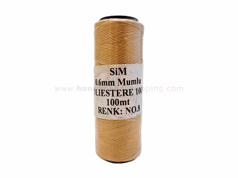 دوک نخ موم دار سیم (SIM) سایز 0.6 رنگ کرم