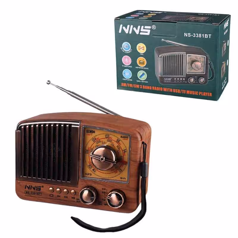 رادیو اسپیکر بلوتوثی رم و فلش خور NNS NS-3381BT