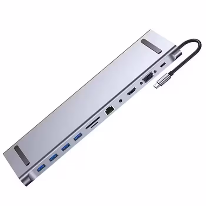 هاب 11 خروجی با اتصال Type-C برند K-NET مدل BYL-2003