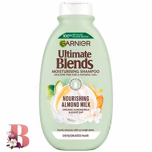 شامپو رطوبت رسان مو گارنیه شیربادام و عصاره آگاو 400 میلی لیتر | Garnier Ultimate Blends Almond Milk & Agave Sap For Dehydrated Hair Shampoo 400ml