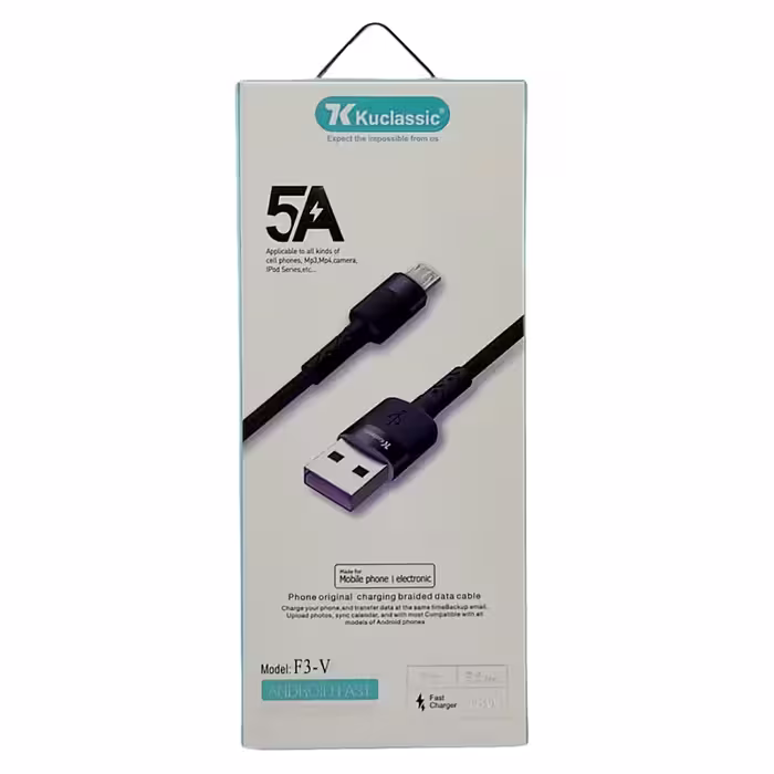 کابل شارژ میکرو کوکلاسیک مدل F3-V به طول 1 متر