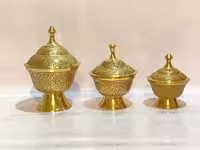 ست قندان برنزی طرح طاووس