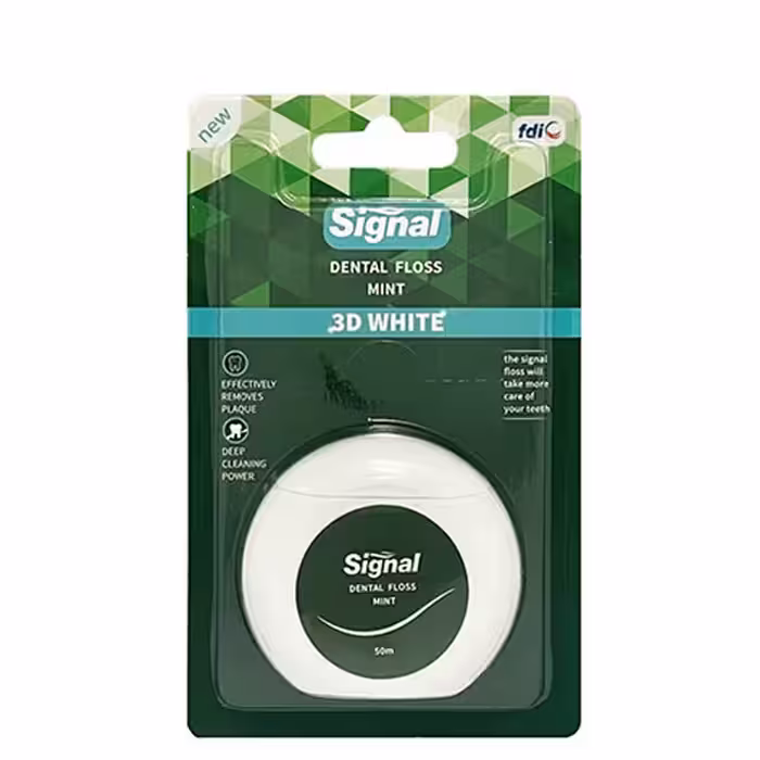 مشخصات، خرید و قیمت نخ دندان سفید کننده سیگنال با طعم نعناع 50 متری ⭐️ ویان مارکت