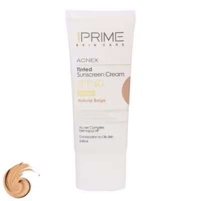 کرم ضد آفتاب رنگی پرایم مدل Acnex Beige SPF60، مناسب پوست‌های چرب، حجم 40 میلی‌لیتر