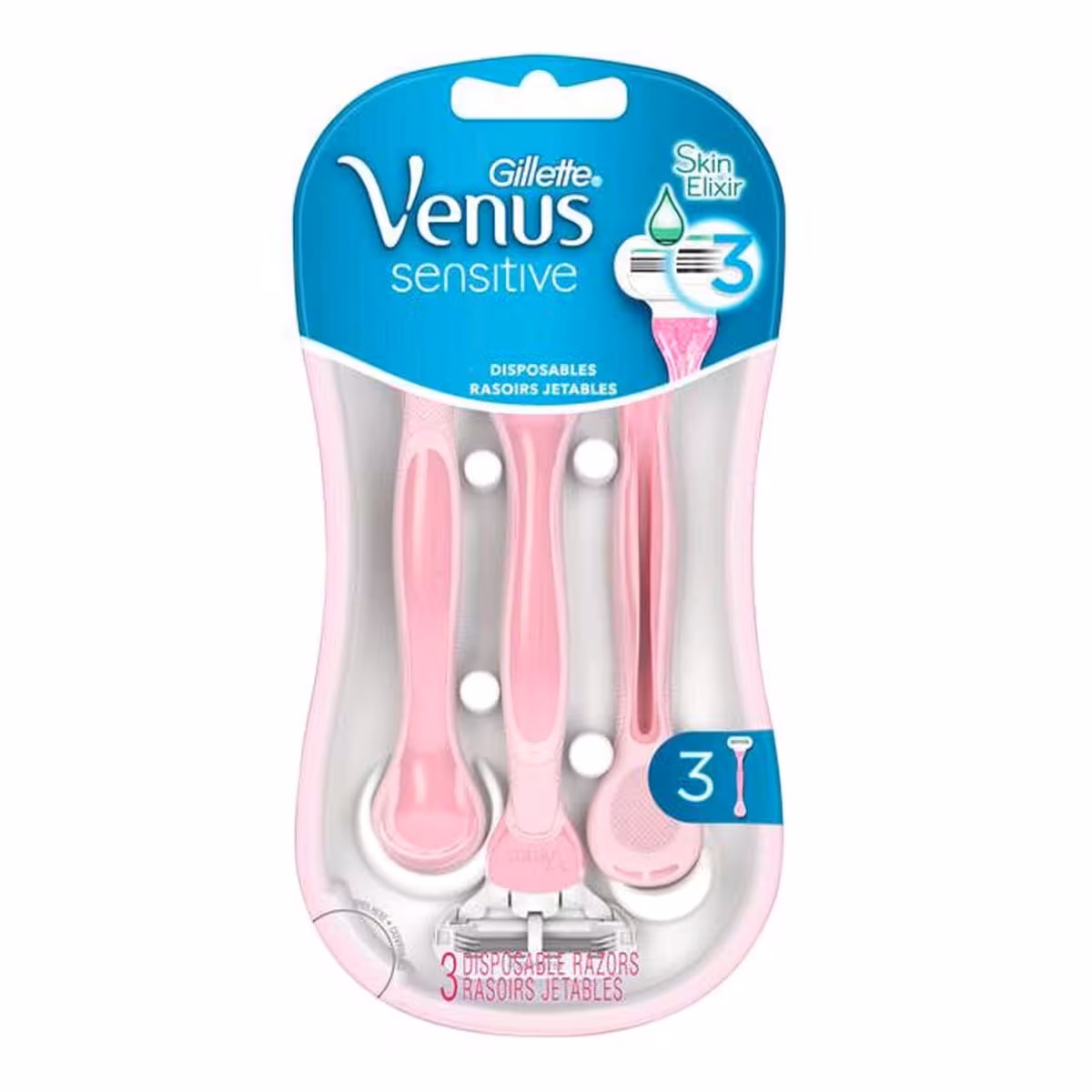 خودتراش زنانه ونوس Venus Sensitive 3 لبه بسته 3 عددی
