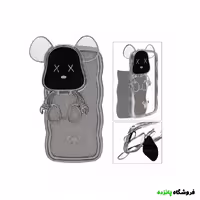 قاب Kaws استند شو با کاور اکلیلی Apple 14 Pro – مشکی