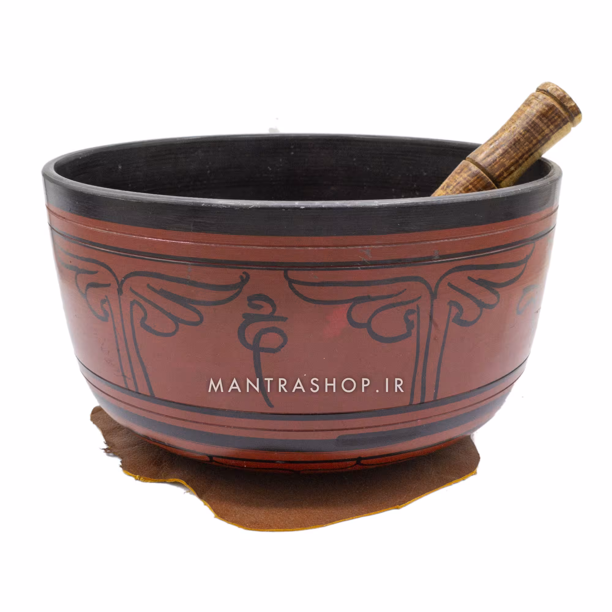 کاسه تبتی قرمز نقش برجسته – قطر دهانه 20 سانتی متر