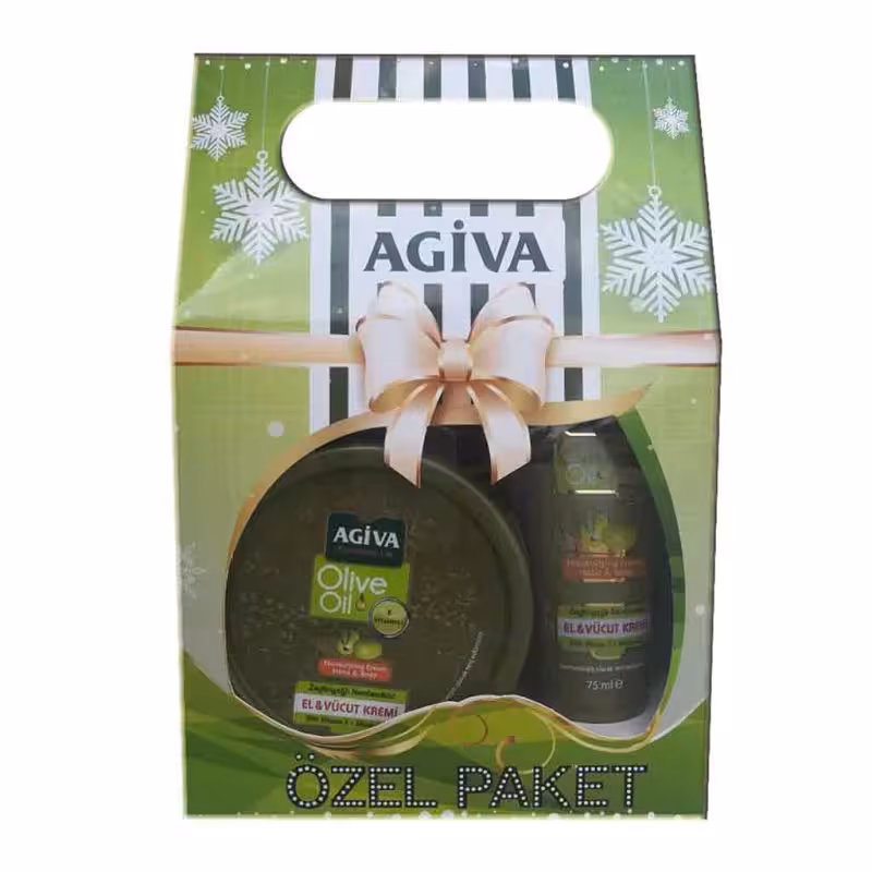 پک کادویی کرم مرطوب کننده آگیوا Agiva Zeytin Yağlı حاوی عصاره روغن زیتون 300 میل   75 میل