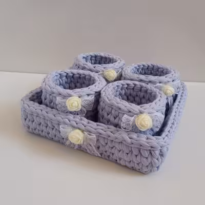 سبد قلاب بافی تریکو کد b15 مجموعه 5 عددی