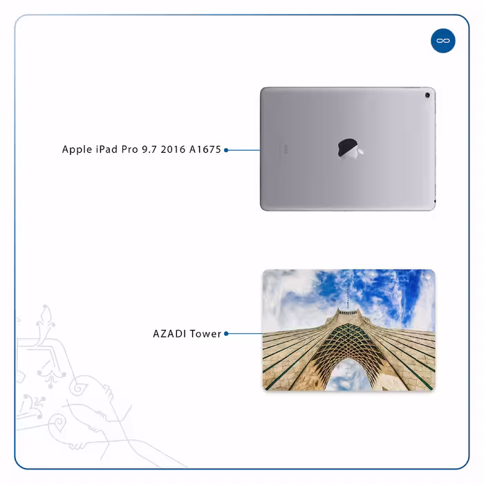 برچسب پوششی ماهوت مدل AZADI-Tower مناسب برای تبلت اپل iPad Pro 9.7 2016 A1675