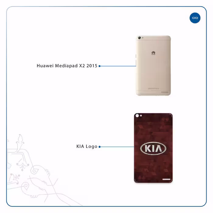 برچسب پوششی ماهوت مدل KIA-Logo مناسب برای تبلت هوآوی Mediapad X2 2015