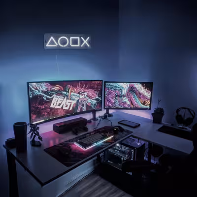 چراغ دیواری نئون دیزاین طرح Ps-Keys-GL_WHT