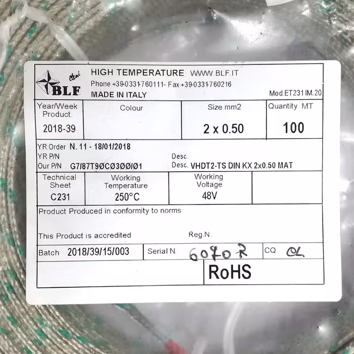 کابل 2x0.50 بی ال اف مدل C231