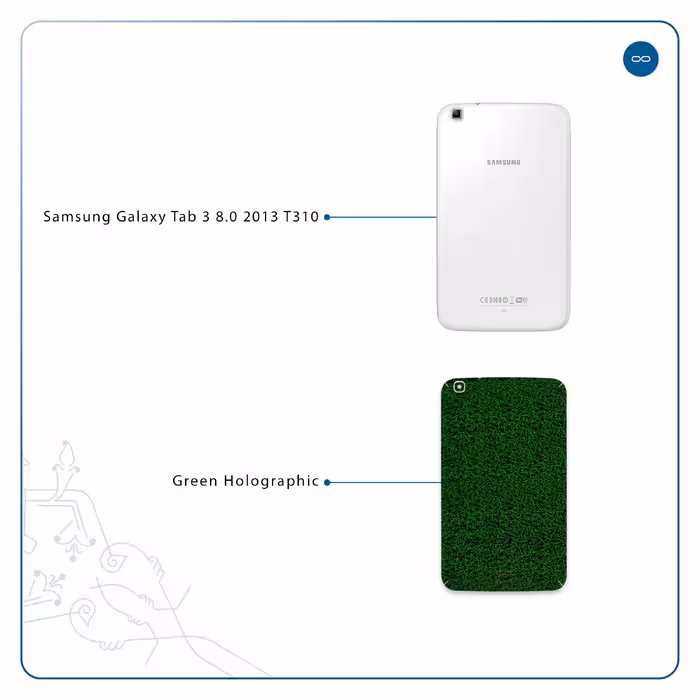 برچسب پوششی ماهوت مدل Green-Holographic مناسب برای تبلت سامسونگ Galaxy Tab 3 8.0 2013 T310