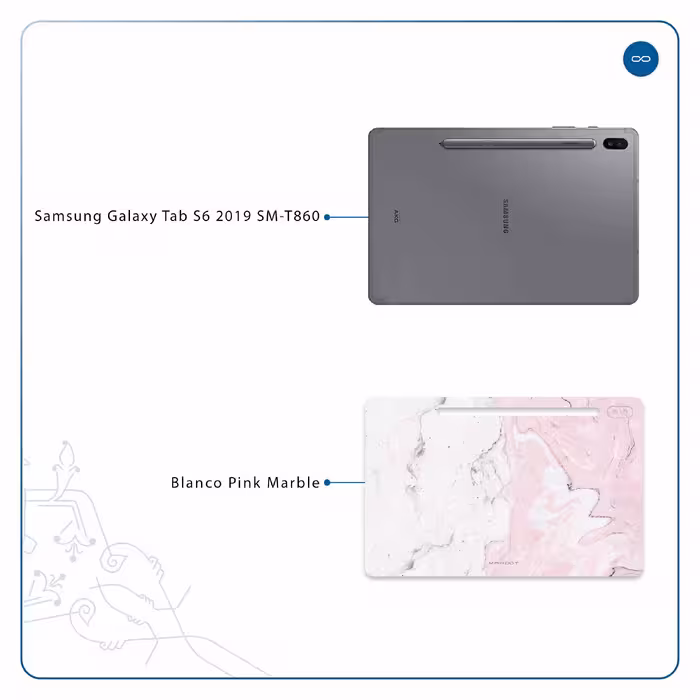 برچسب پوششی ماهوت مدل Blanco-Pink-Marble مناسب برای تبلت سامسونگ Galaxy Tab S6 2019 SM-T860