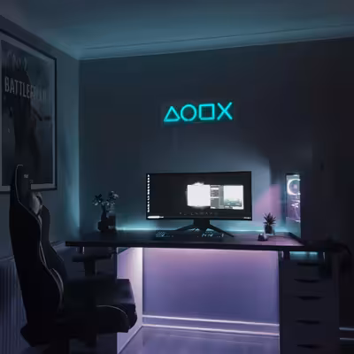 چراغ دیواری نئون دیزاین طرح Ps-Keys-GL_TBL